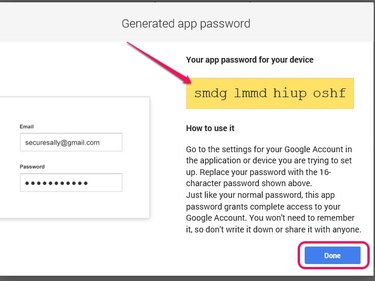 An app password is 16 characters long.