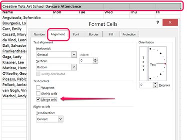 Merge the title cells.