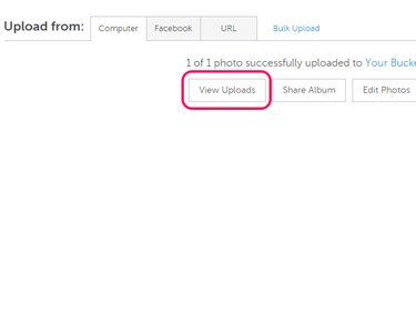 View Uploads button on Photobucket.