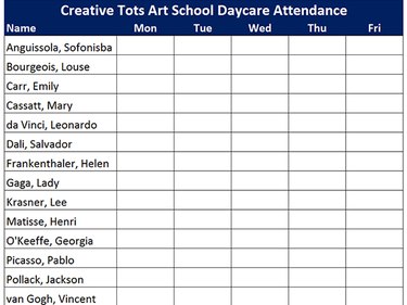 A completed attendance report.