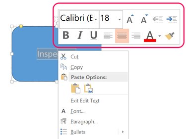 Most font options are available by right-clicking.