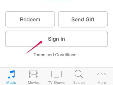 Sign In in the iTunes Store app.