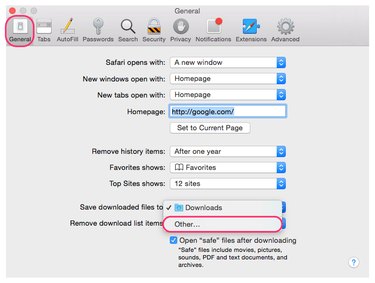 Changing downloads destination in Safari