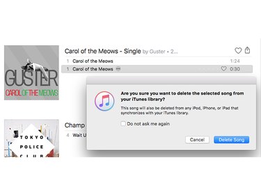 Delete the ringtone from the iTunes library.