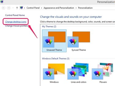 The Personalization window has the option to change your Windows theme.