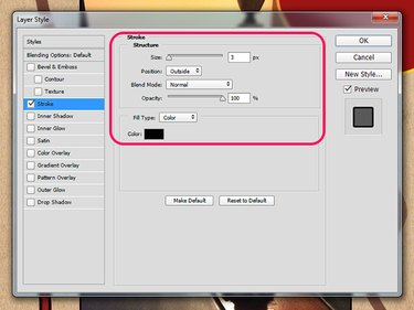 The Layer Style dialog box in Photoshop.