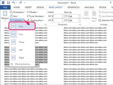 Click Columns and choose One.