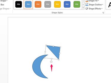 Drag and rotate the arrowhead until you find the right position.