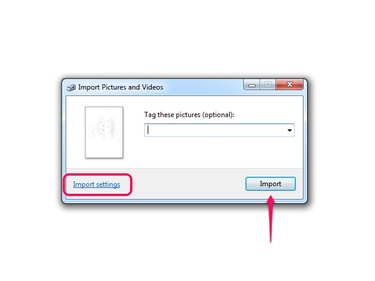 Import dialog box