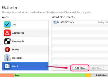 Add a file to Word.