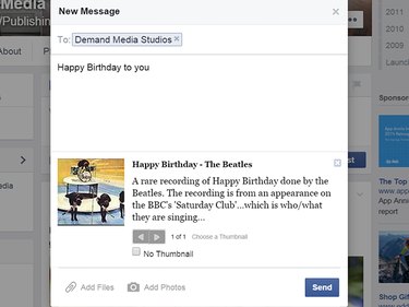 Send a Facebook message to keep your greeting private.