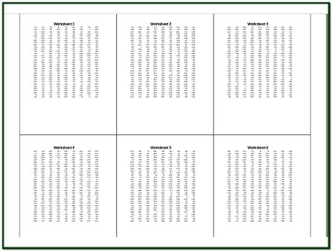 An example of 6 worksheets printed to a single page.
