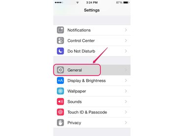 Tap the Settings app to open the Settings screen.