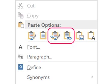 If you linked the Excel data to Word, make decimal changes in Excel.