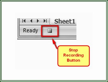 The Stop Button is displayed while a Record Macro function is active.