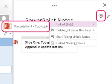 Click the PowerPoint icon to open the linked file.