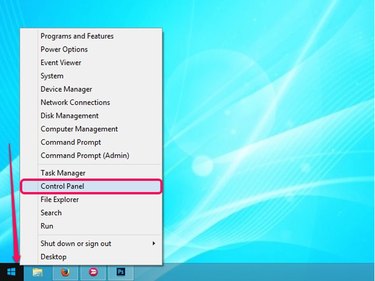 Power User menu in Windows 8.1.