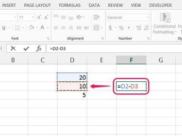 Add the cell you want to subtract.