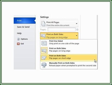 The Settings options for the Print selection on the Excel 2013 Options menu.