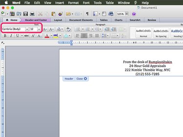 how to insert footer in word for mac