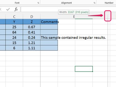 Expanding cell width