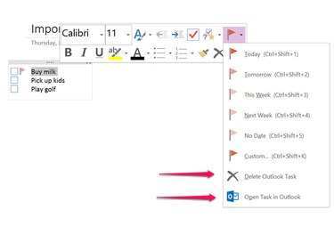 Delete or edit a linked Outlook task.