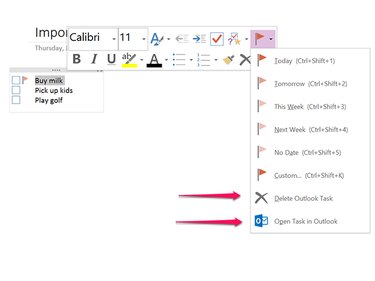 onenote todo list with dates