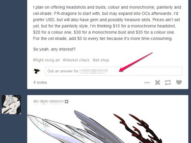 An Ask post on the Tumblr dashboard.