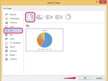 Select Pie to choose a design.