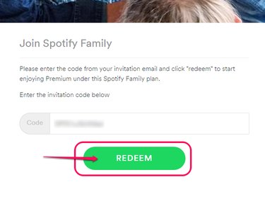 spotify family redeem