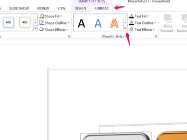 Use the down arrow on WordArt Styles to open its menu.