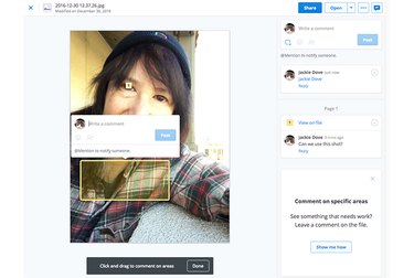 Dropbox lets you comment, annotate, and share photos.
