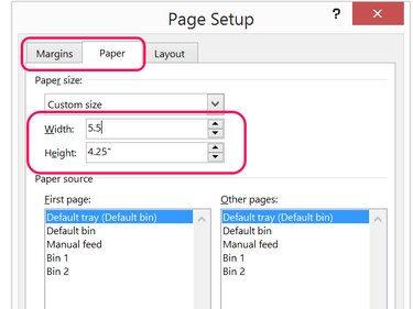 Set a custom page size for the invitation based on your needs.