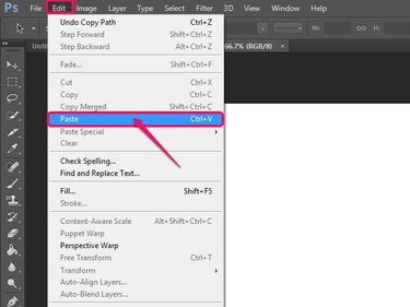 Select Paste from the Edit menu.
