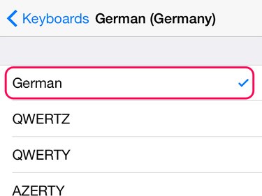 Check that the German option is ticked.