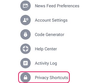Select Privacy Shortcuts.