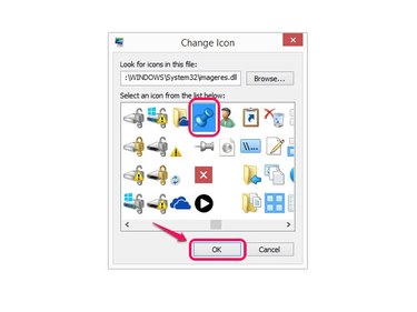 The Change Icon box automatically closes when you click OK.