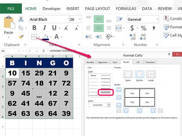 Add thick borders around each cell.