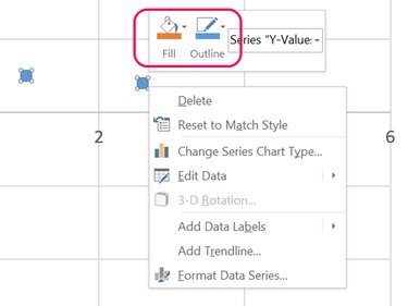 Remove the Fill and Outline from the points to make a blank chart.