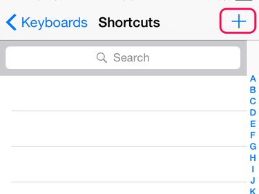 Tap the plus sign to create a new shortcut