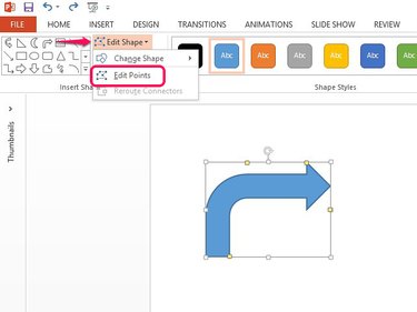 Enable Edit Points to change the arrow's shape.