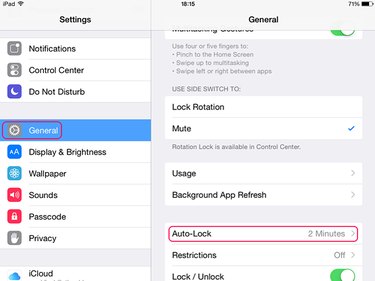 Use Auto-Lock to set a sleep timer on an iPad.