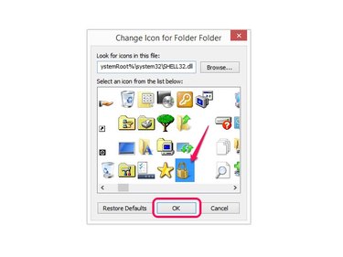 Change the icon for a selected folder.