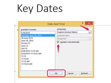 Choose a date format and a language.