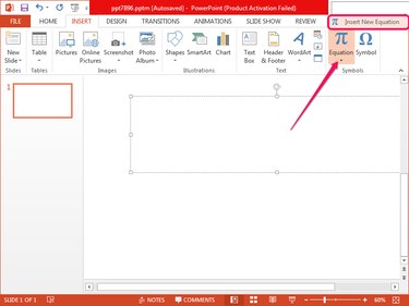 Select Insert New Equation from the Equation menu.