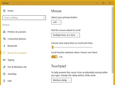 Screenshot of Windows 10 mouse settings