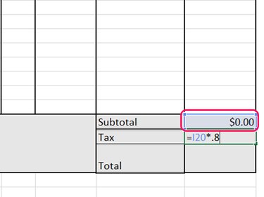 Multiply the subtotal by the tax rate.