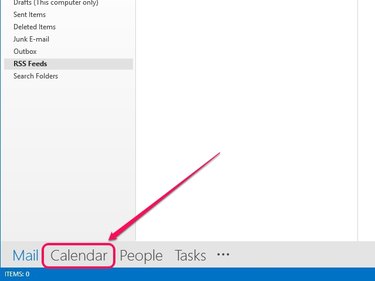 Outlook switches to Calendar view.