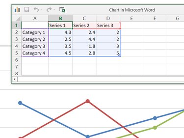 Edit a chart in Word.