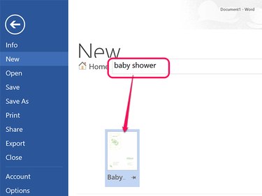 Word 2013 has one baby shower template.